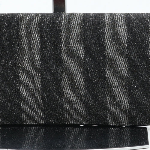 Victoria's Secret Womens Black Striped Polyester Clutch Size Small