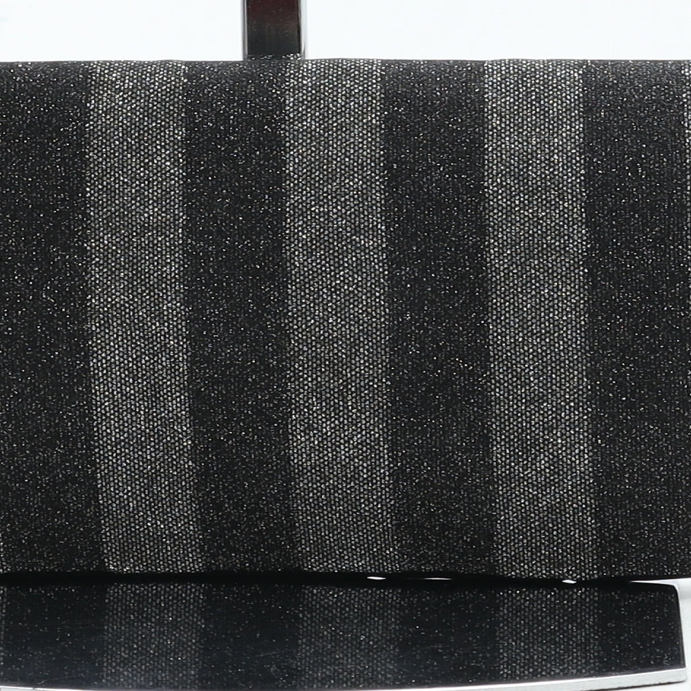 Victoria's Secret Womens Black Striped Polyester Clutch Size Small