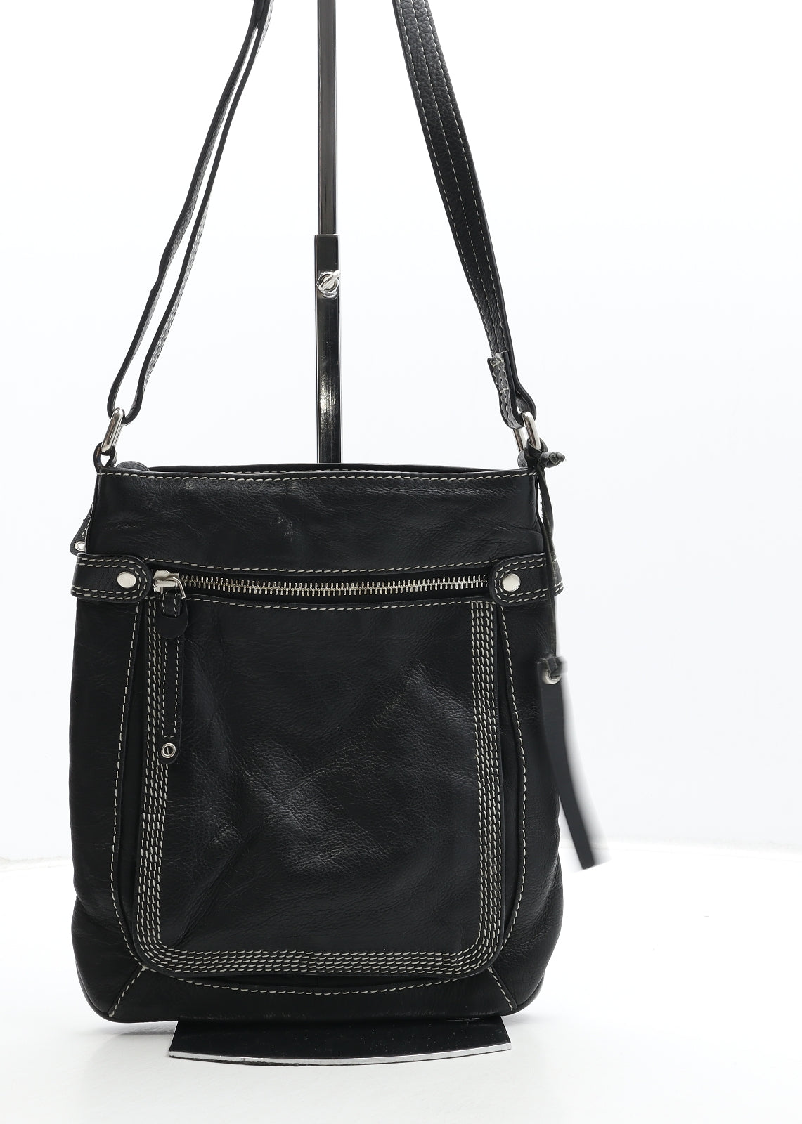 Lloyd Baker Womens Black Leather Crossbody Size Medium
