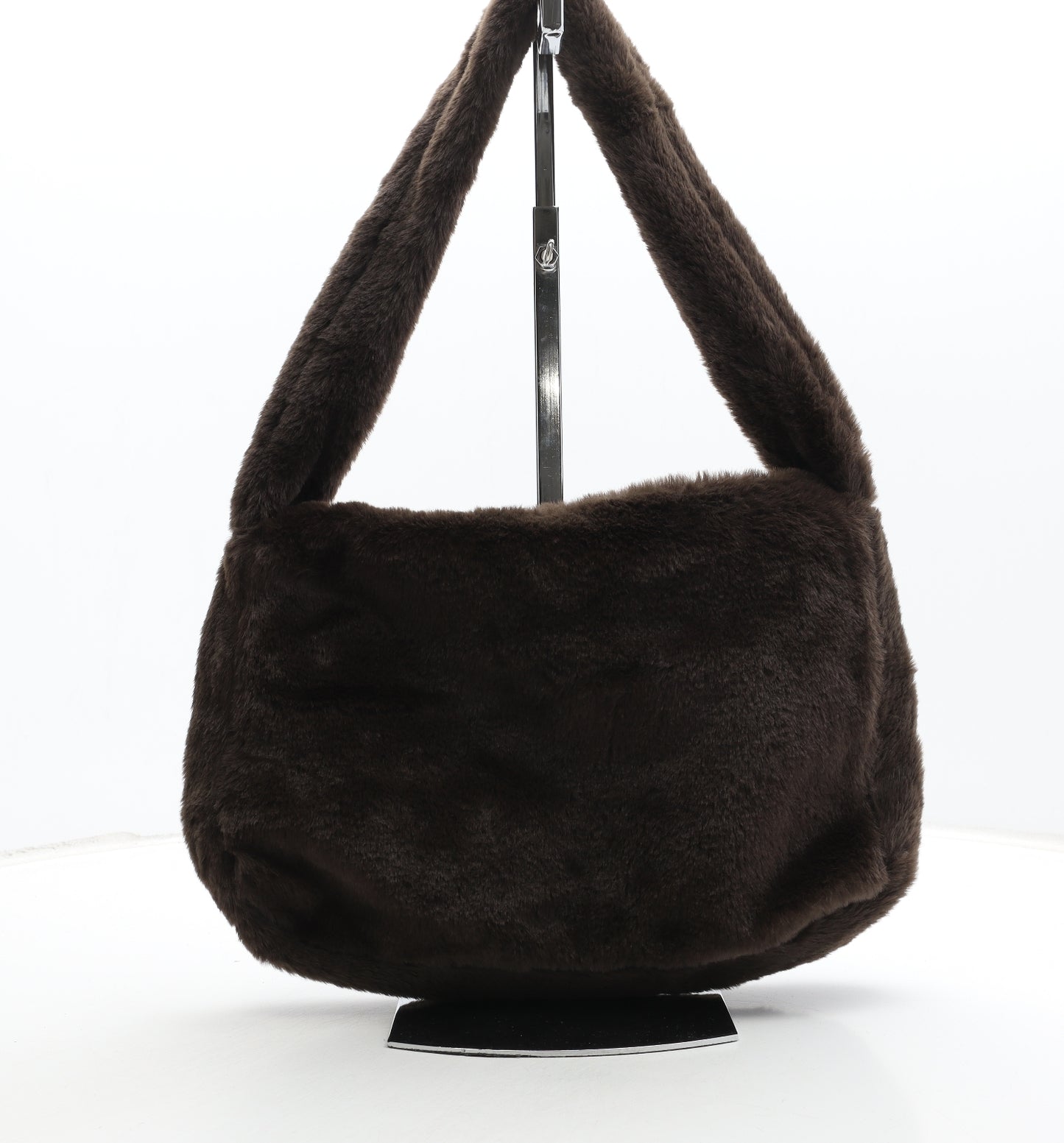 H&M Womens Brown Polyester Shoulder Bag Size Medium - Faux Fur
