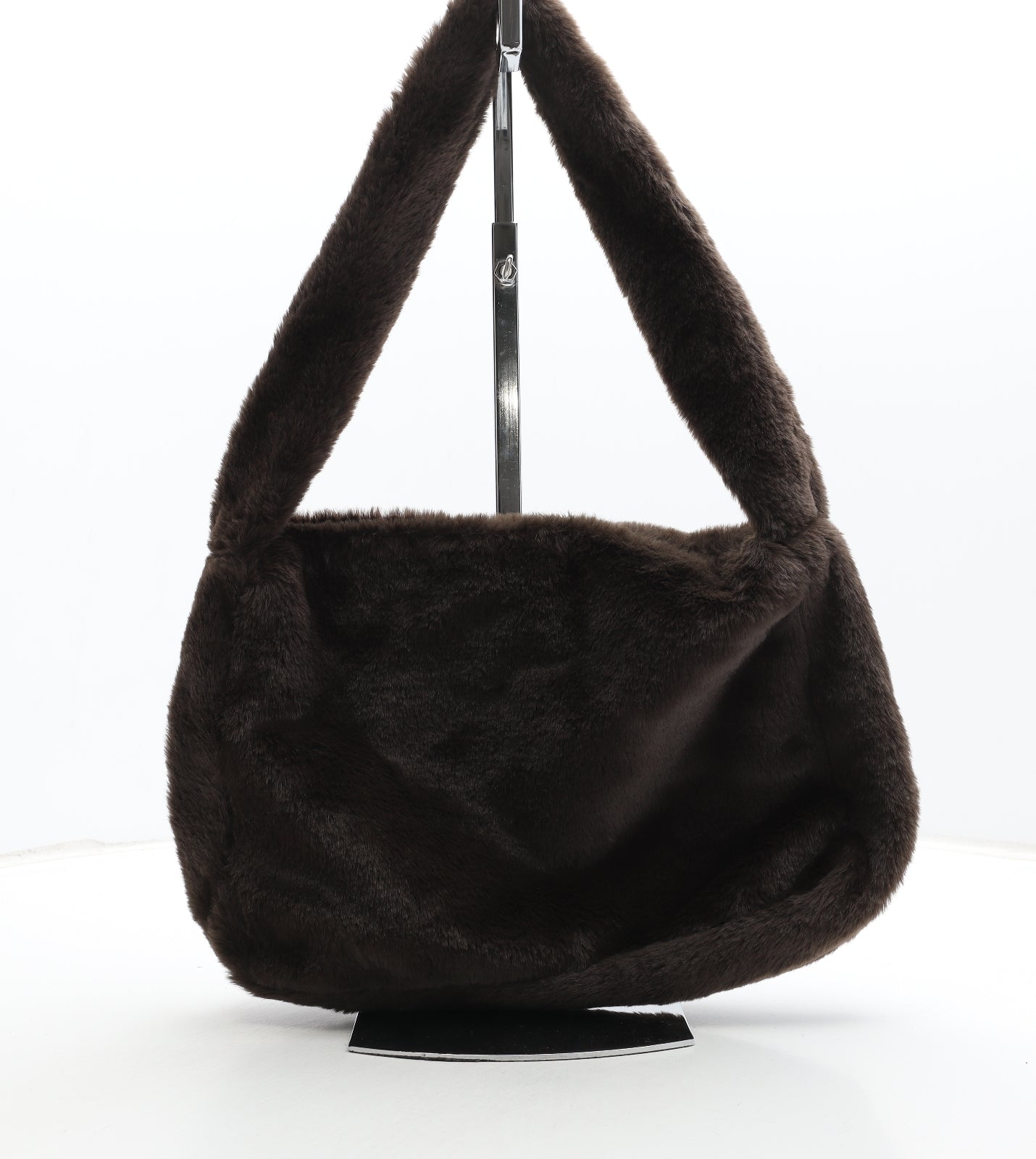 H&M Womens Brown Polyester Shoulder Bag Size Medium - Faux Fur