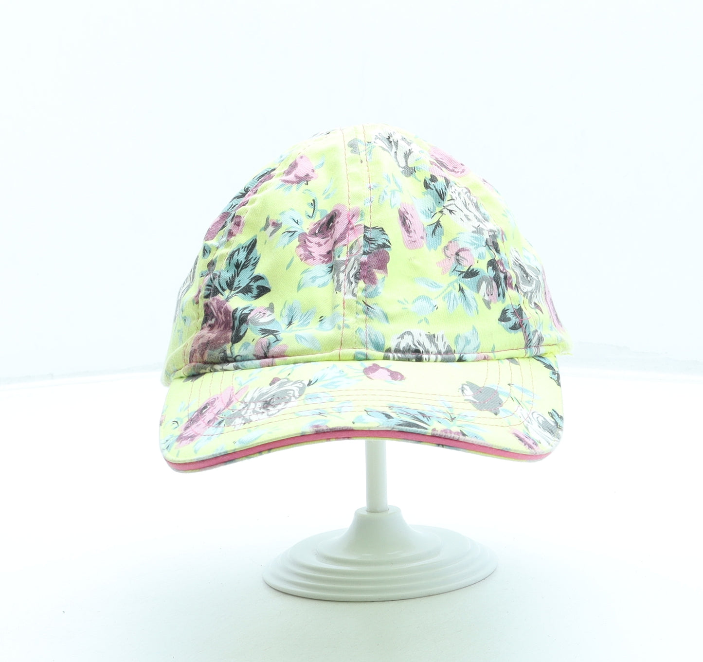 Marks and Spencer Girls Green Floral Cotton Baseball Cap One Size