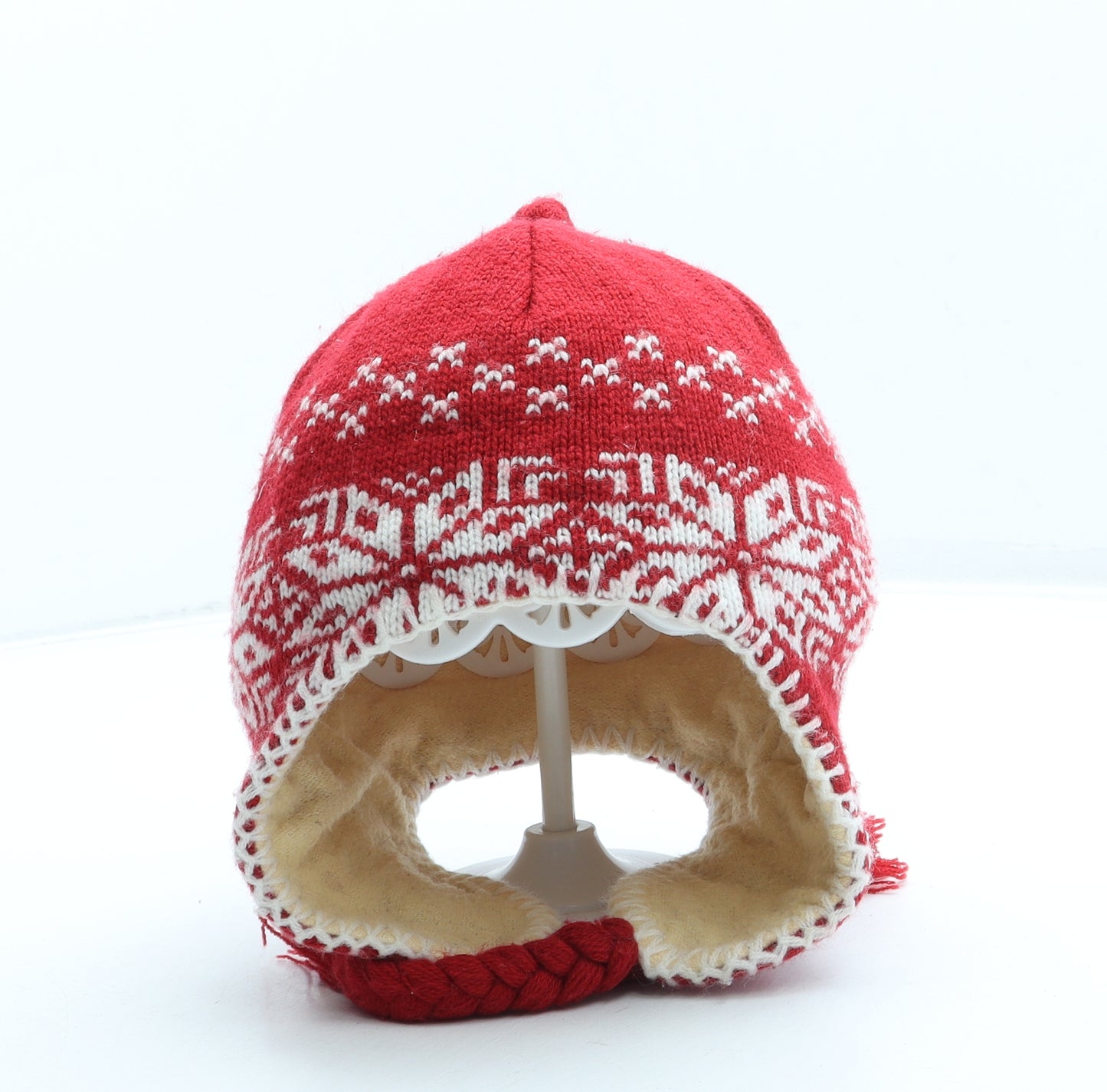 Pro Climate Boys Red Fair Isle Acrylic Bonnet One Size