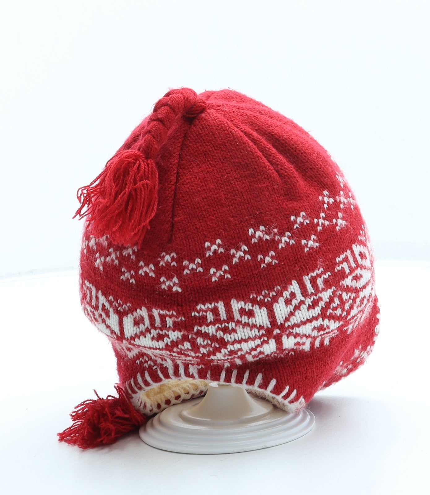 Pro Climate Boys Red Fair Isle Acrylic Bonnet One Size