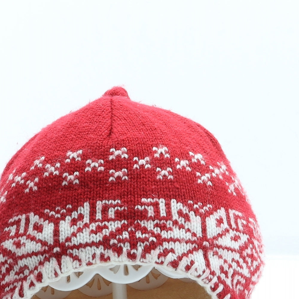 Pro Climate Boys Red Fair Isle Acrylic Bonnet One Size