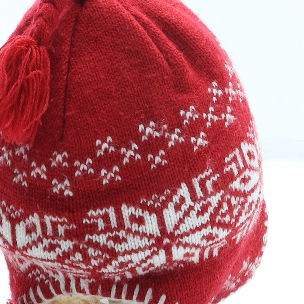 Pro Climate Boys Red Fair Isle Acrylic Bonnet One Size