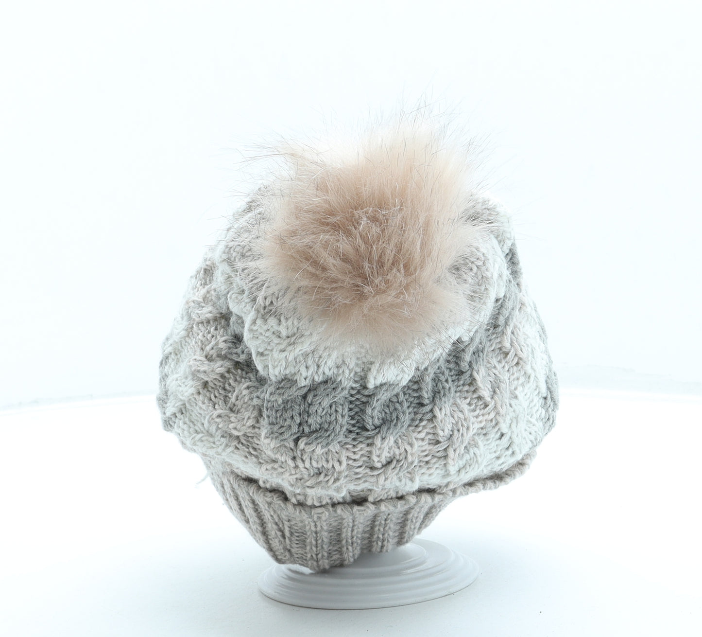 Preworn Womens Pink Acrylic Bobble Hat One Size - Pom Pom