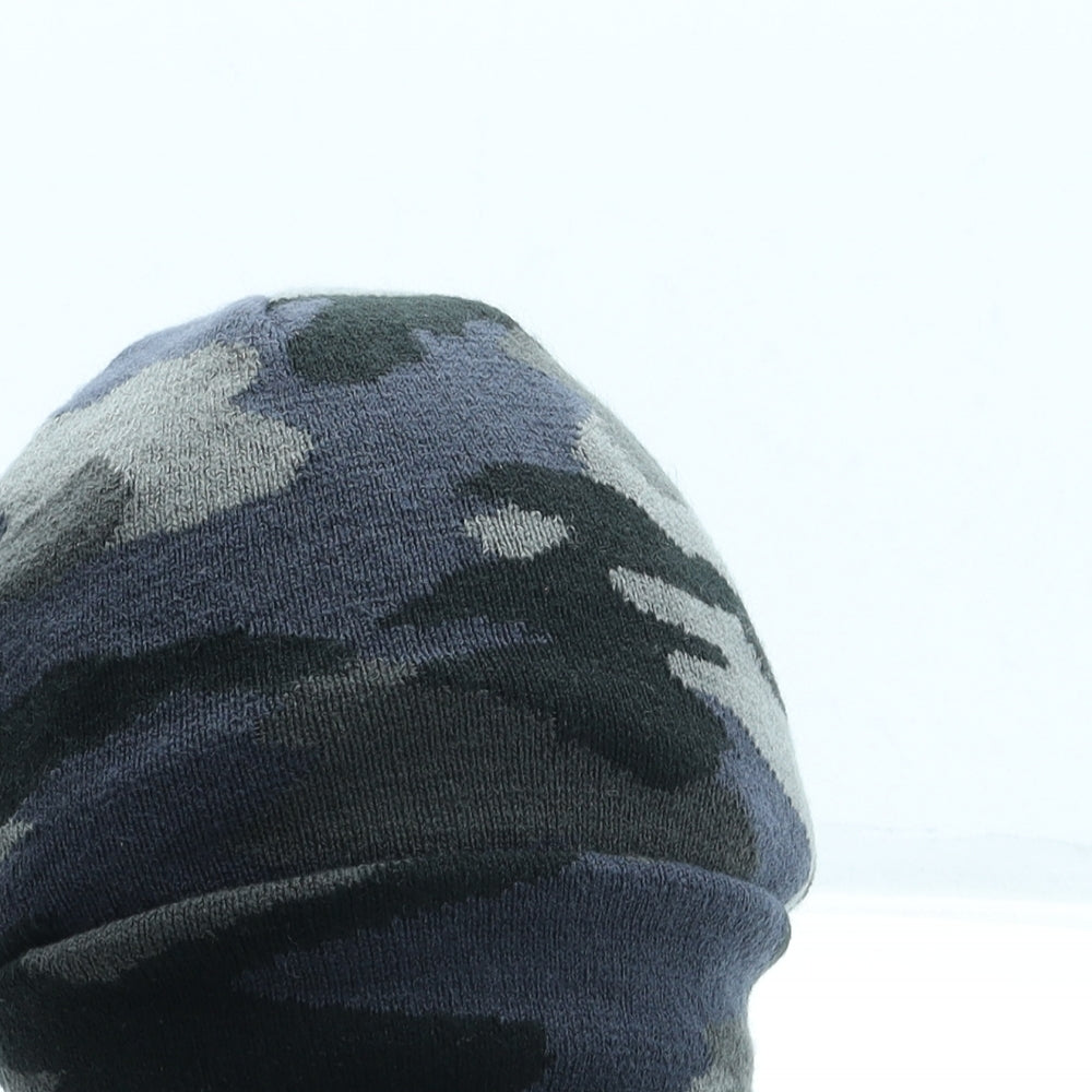 TU Boys Blue Camouflage Acrylic Beanie One Size - Gloves included