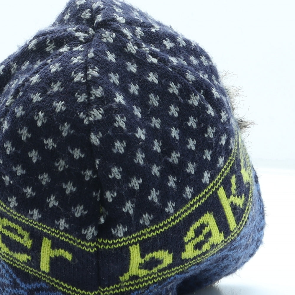 Ted Baker Boys Blue Geometric Acrylic Trapper Hat One Size