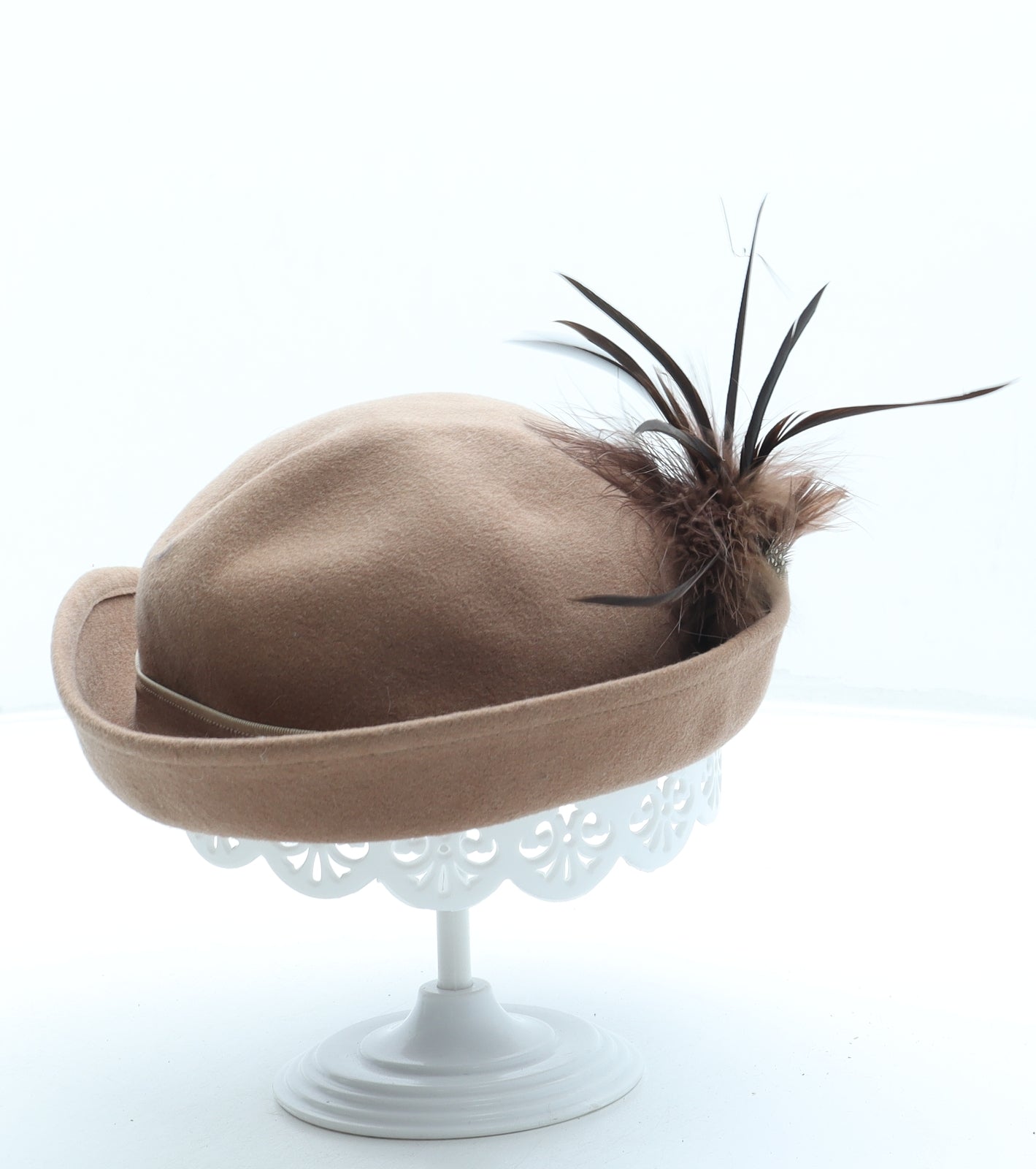 Right Impression Womens Brown Wool Fedora One Size - Feathers