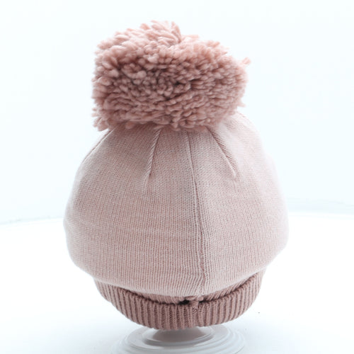 George Girls Pink Acrylic Bobble Hat One Size - Pudsey Bear