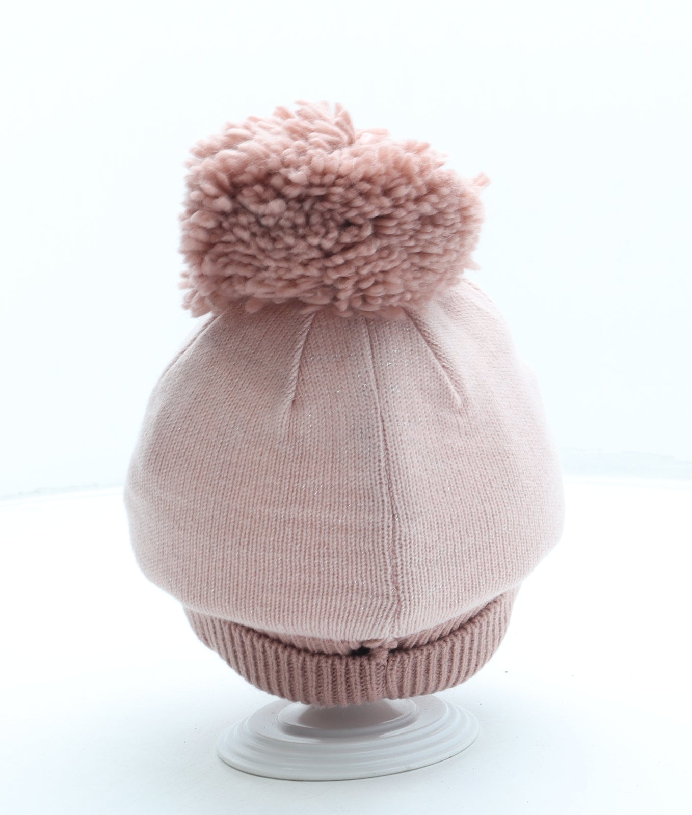 George Girls Pink Acrylic Bobble Hat One Size - Pudsey Bear