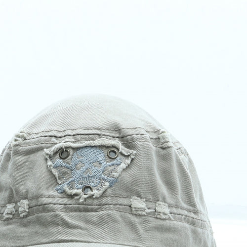 Preworn Boys Beige Cotton Baseball Cap One Size - Skull