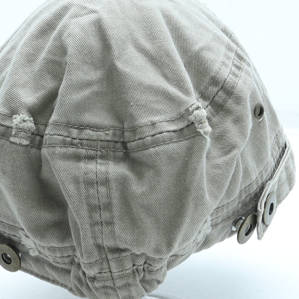 Preworn Boys Beige Cotton Baseball Cap One Size - Skull