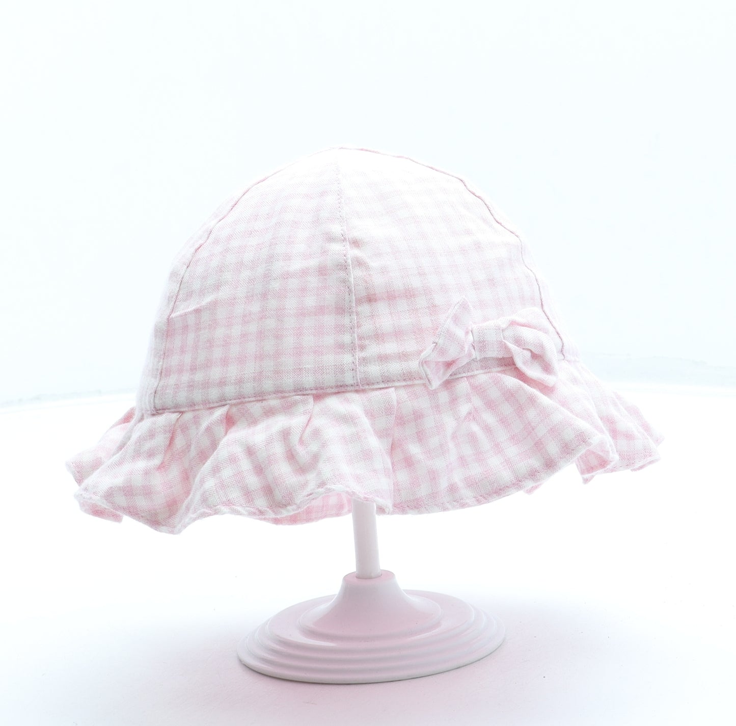 George Girls Pink Gingham Viscose Bucket Hat One Size