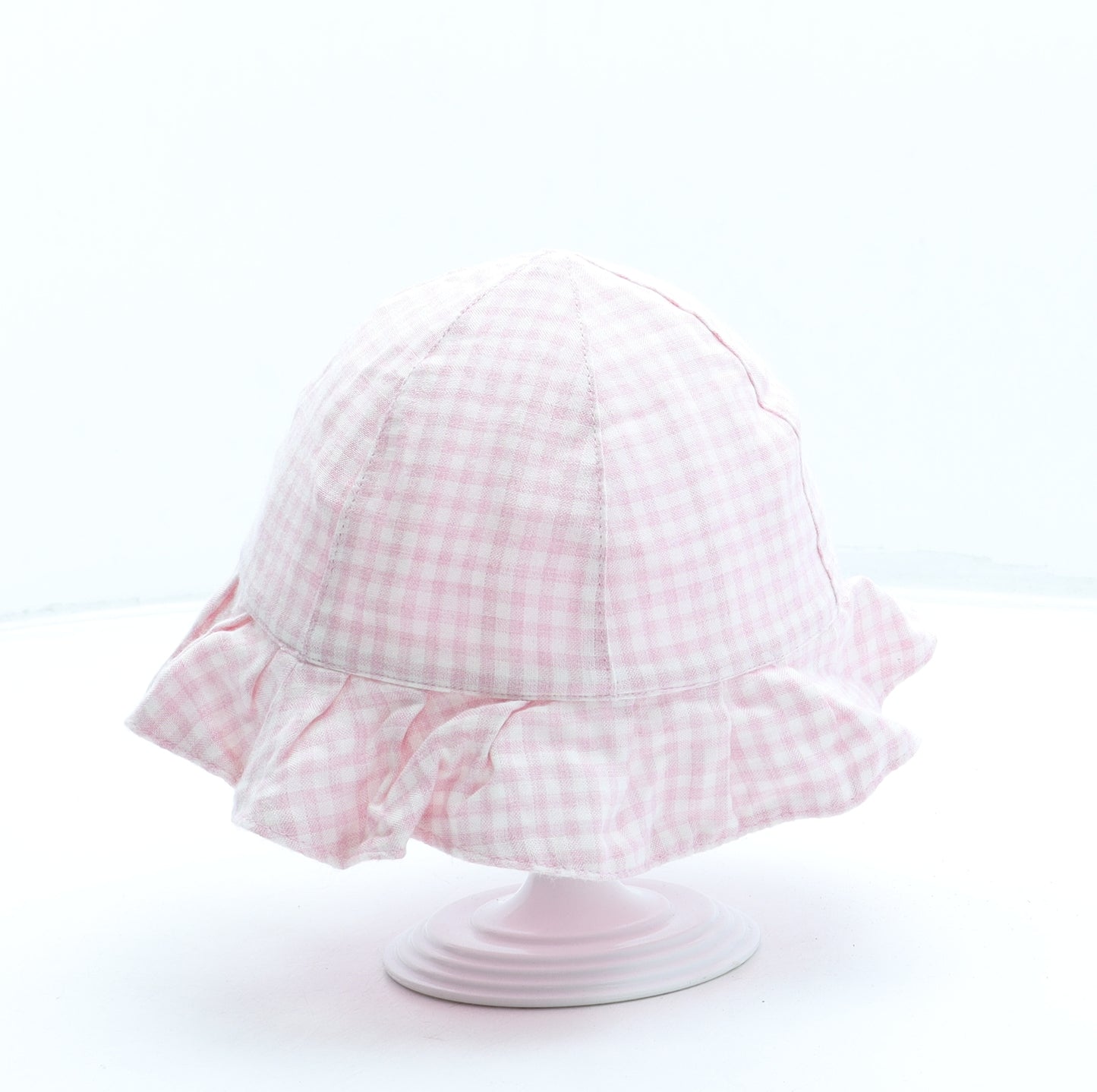 George Girls Pink Gingham Viscose Bucket Hat One Size