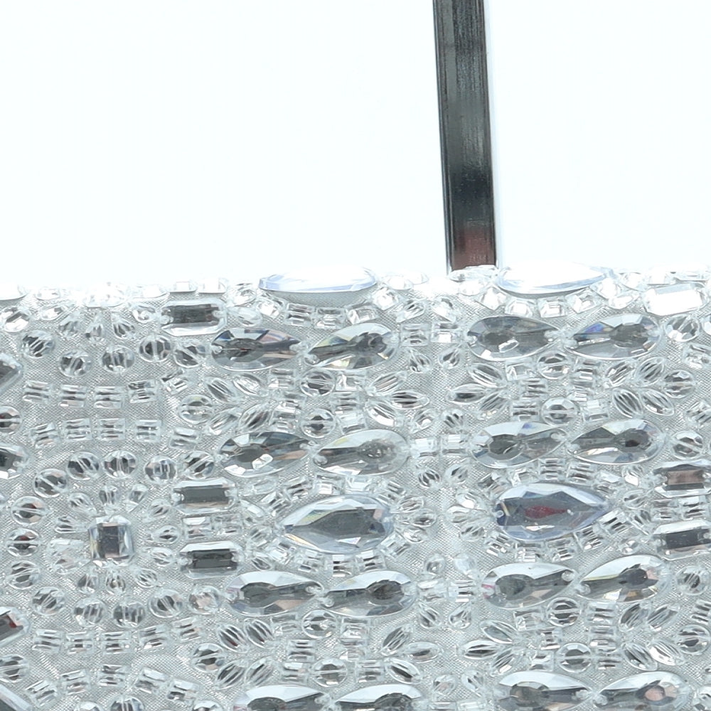 NEXT Womens Silver Polyester Clutch Size Small