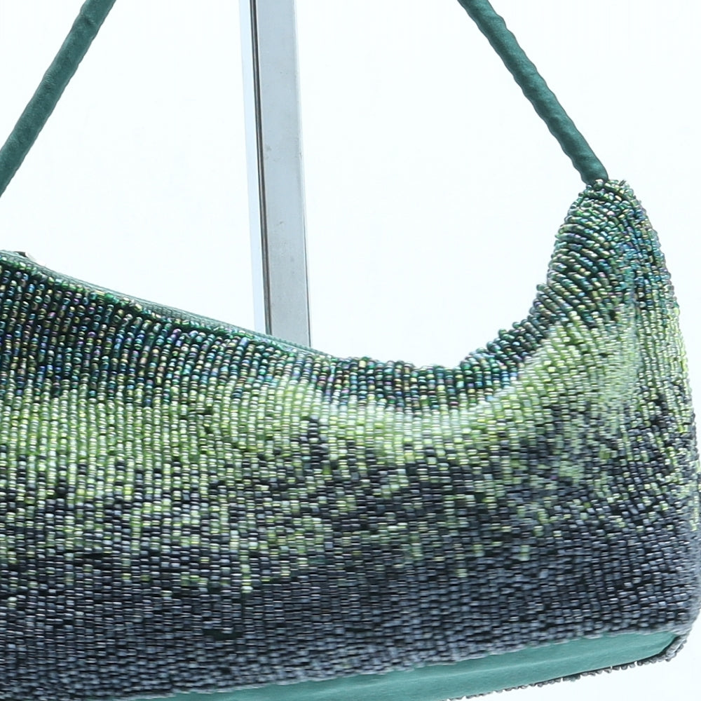 Etina Womens Green Polyester Top Handle Bag Size Small