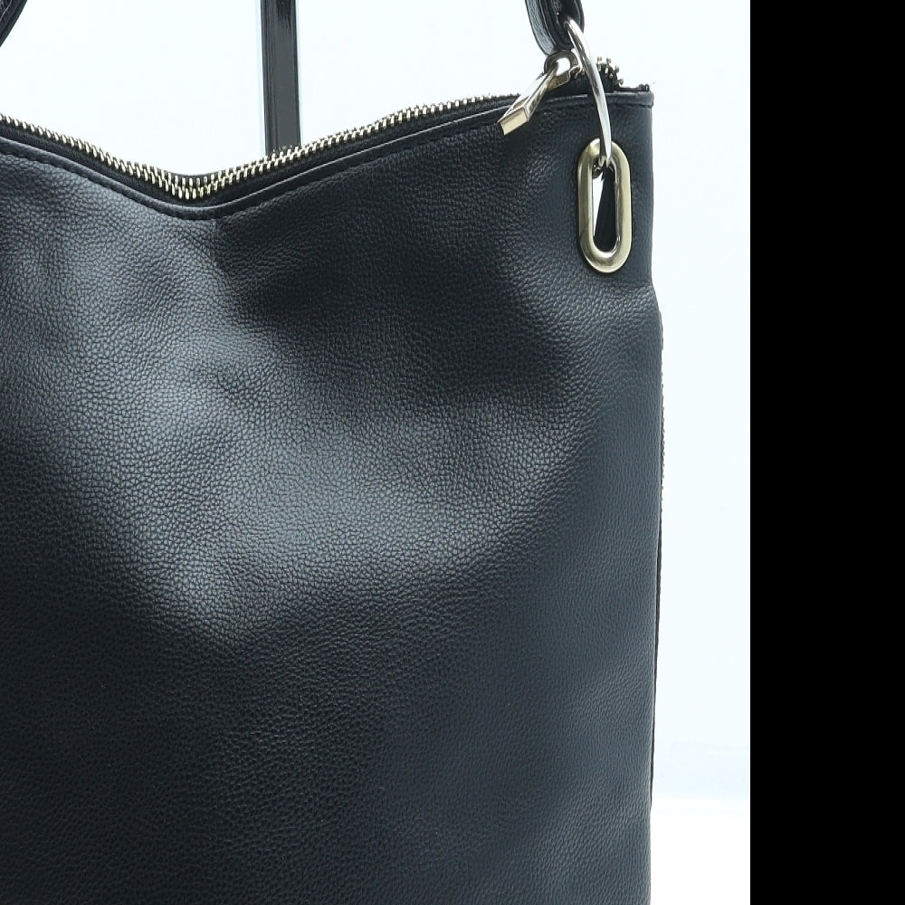 River Island Womens Black Leather Crossbody Size Small