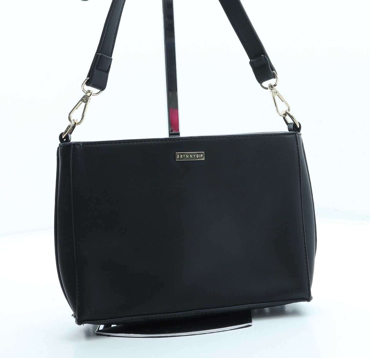 Skinny Dip Womens Black Leather Crossbody Size Small