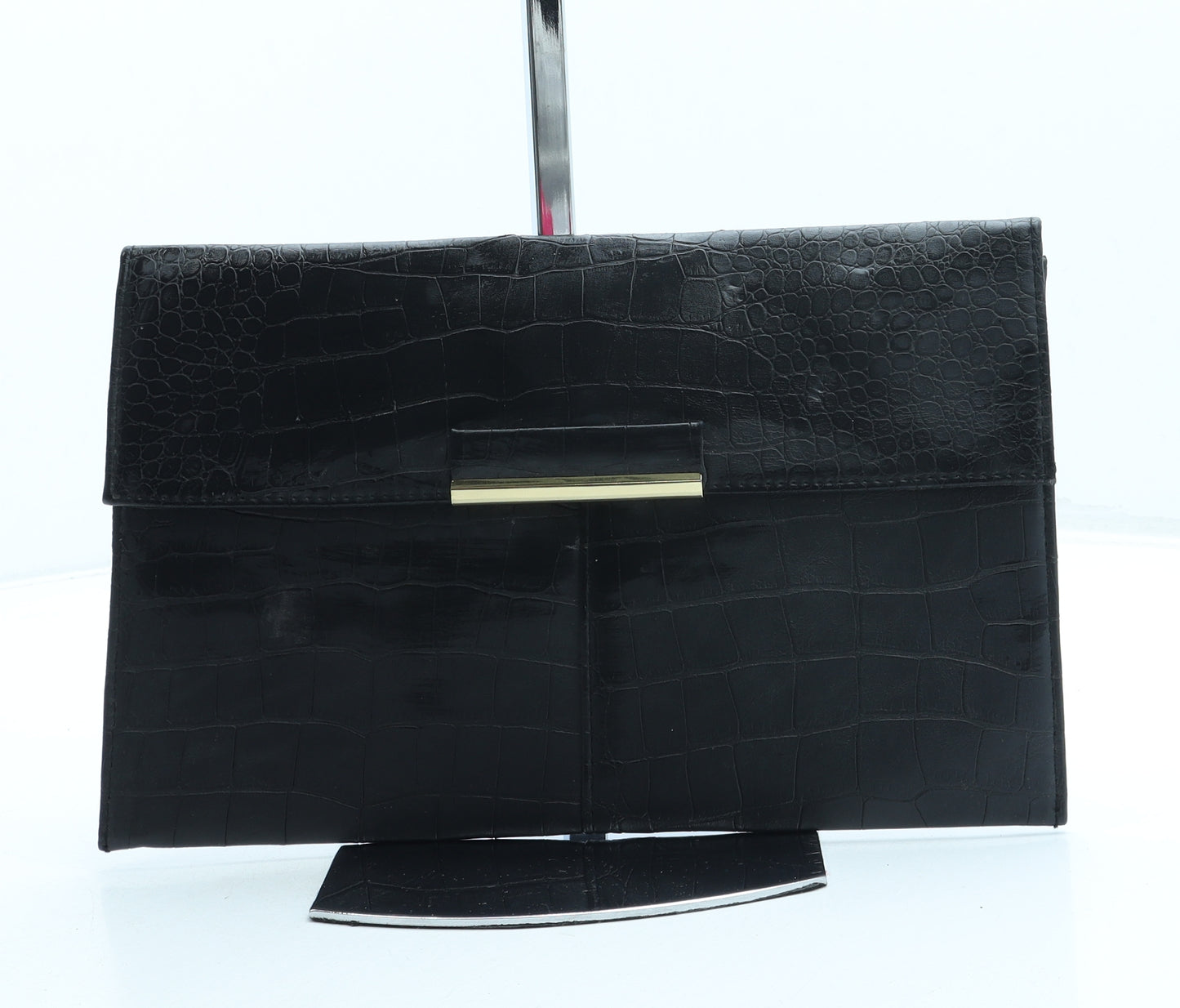 Dorothy Perkins Womens Black Animal Print Polyester Clutch Size Small
