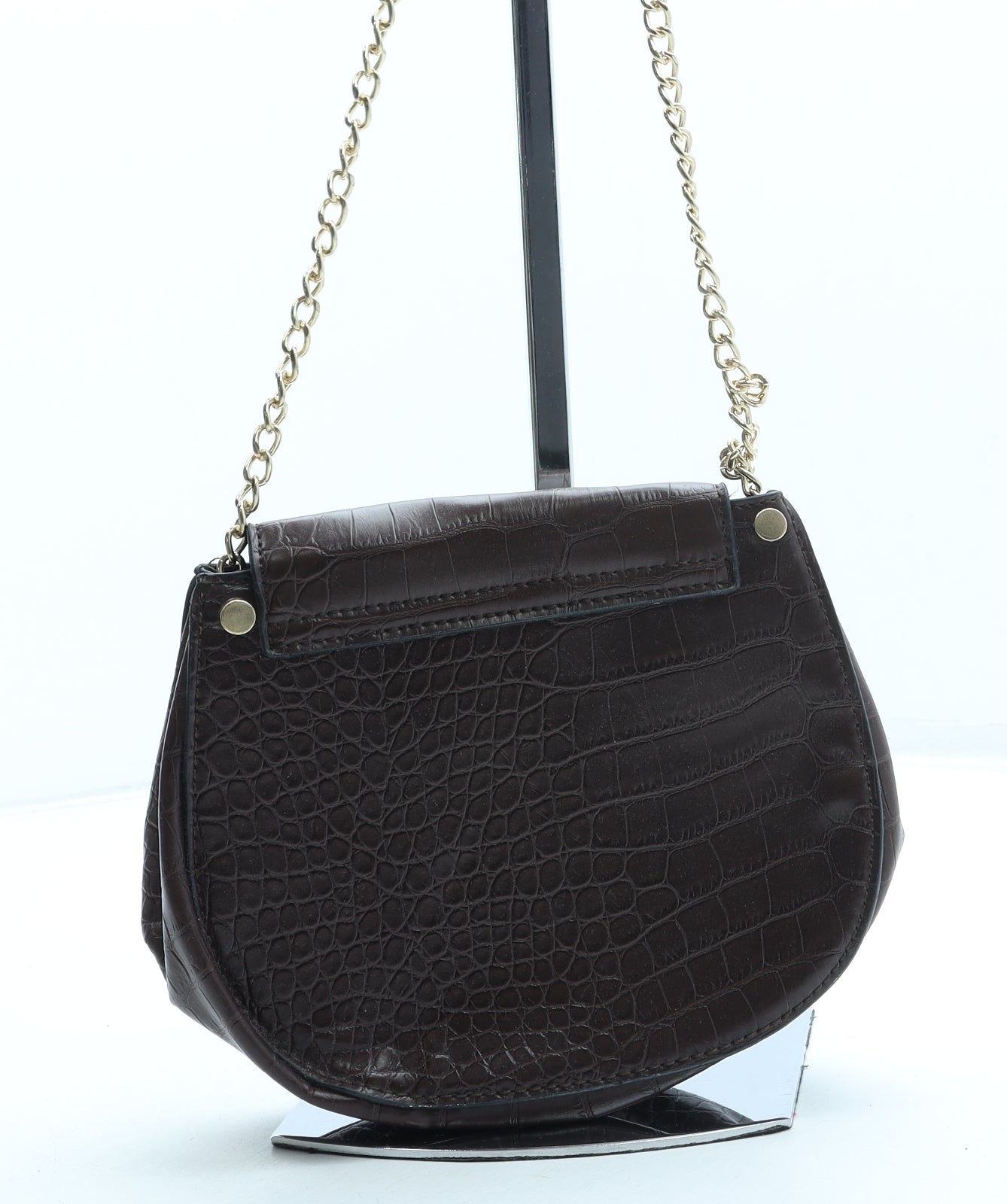 New Look Womens Brown Animal Print Polyurethane Crossbody Size Small