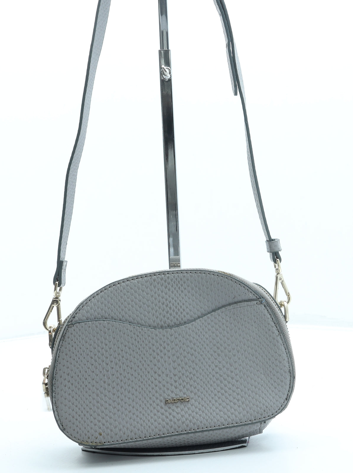 Parfois Womens Grey Leather Crossbody Size Small