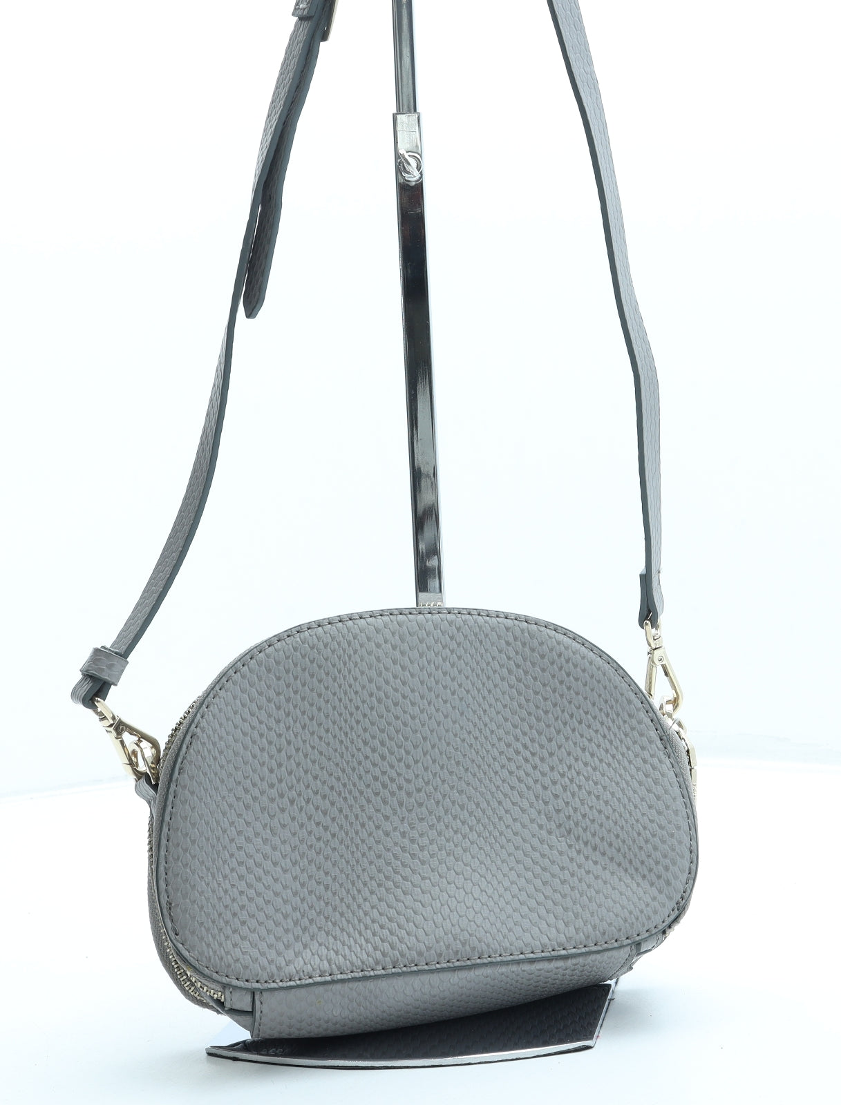 Parfois Womens Grey Leather Crossbody Size Small