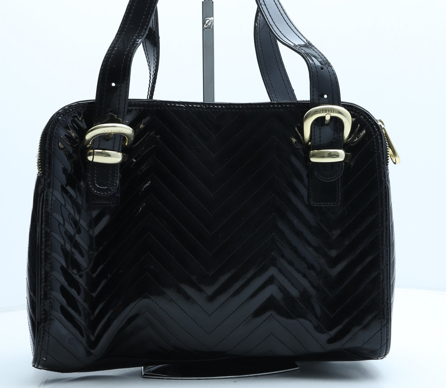 Ted Baker Womens Black PVC Top Handle Bag Size Medium