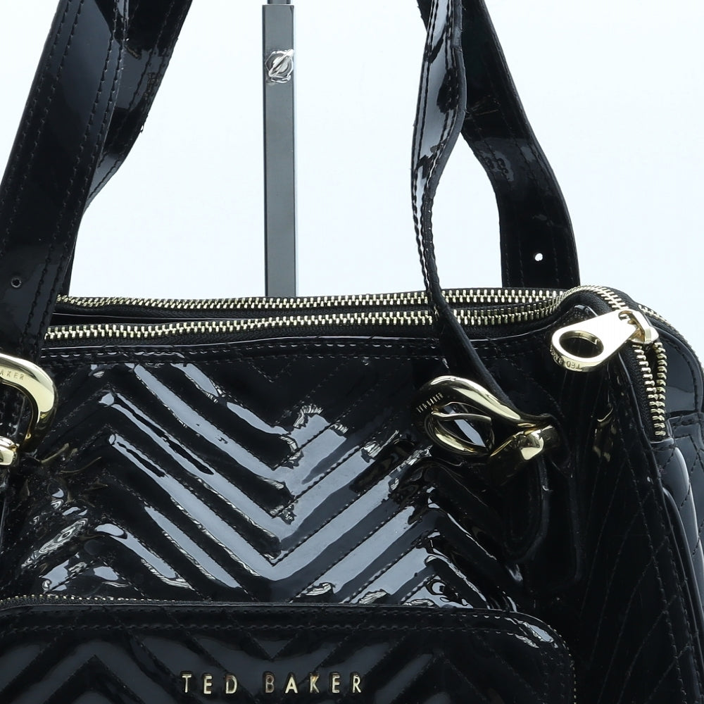 Ted Baker Womens Black PVC Top Handle Bag Size Medium