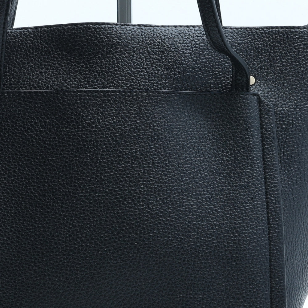 Linea Womens Black Polyurethane Tote Size Medium