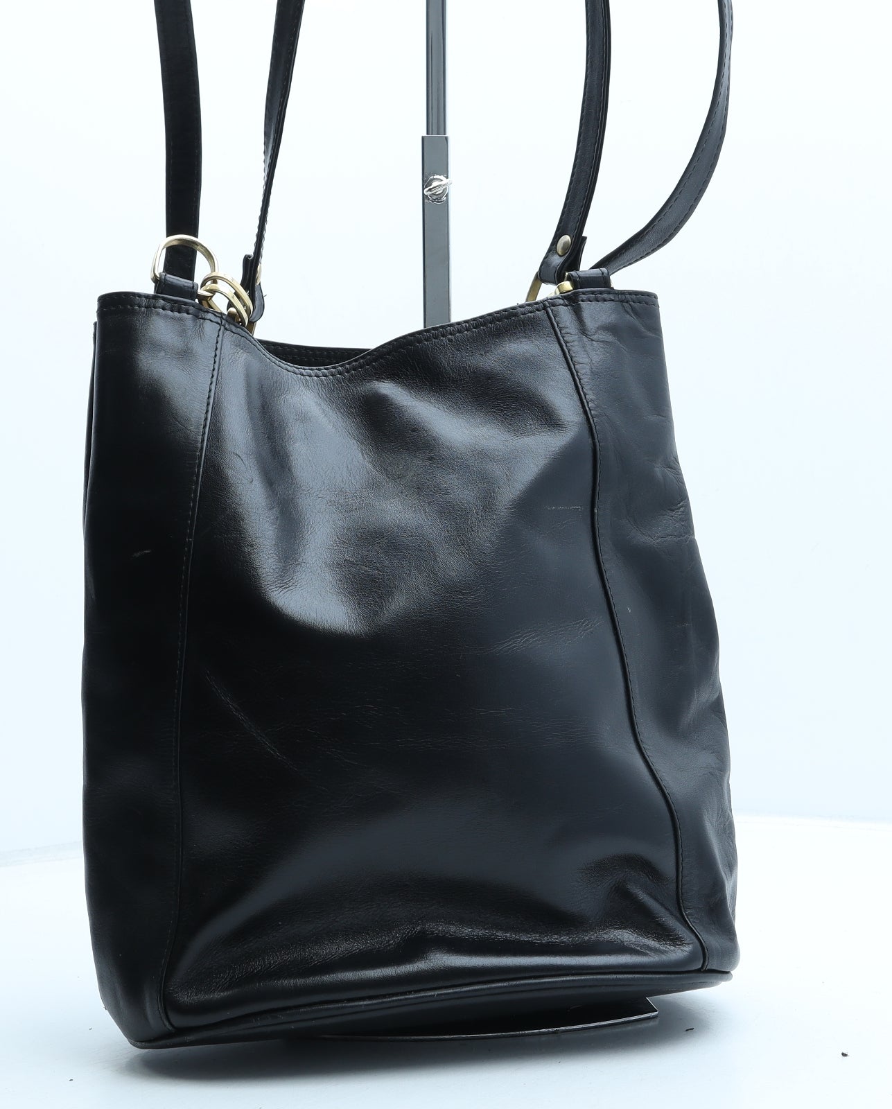 Debenhams Womens Black Leather Shoulder Bag Size Medium