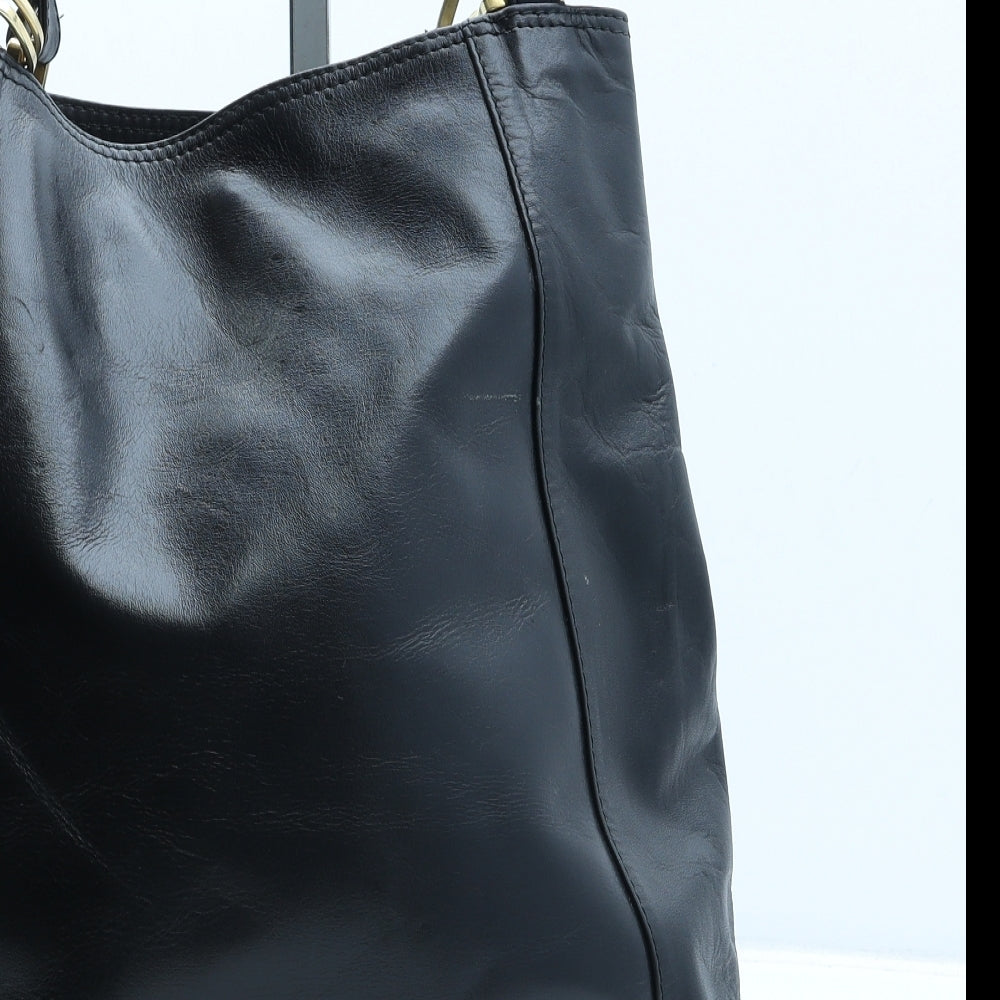 Debenhams Womens Black Leather Shoulder Bag Size Medium