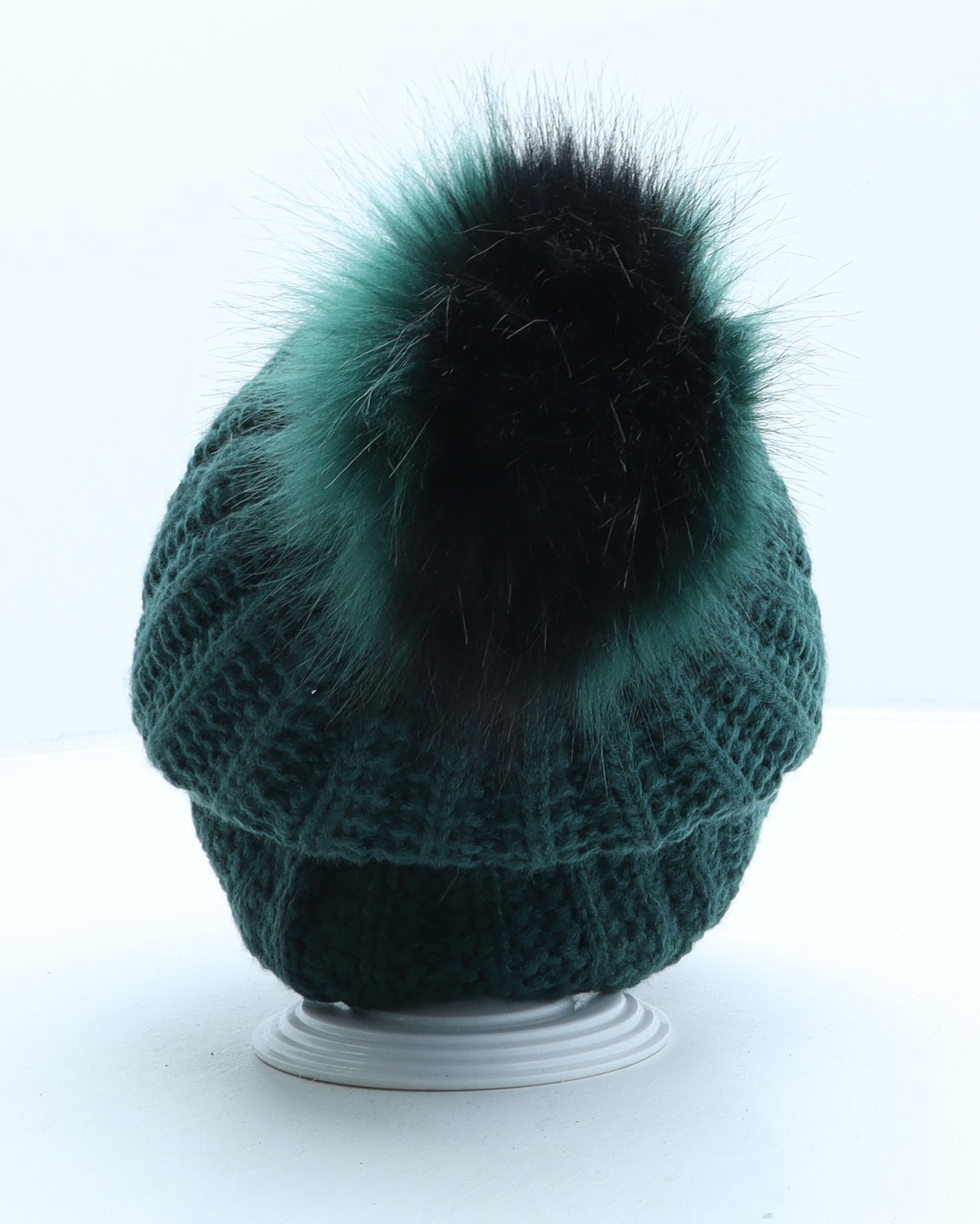 Primark Womens Green Acrylic Bobble Hat One Size