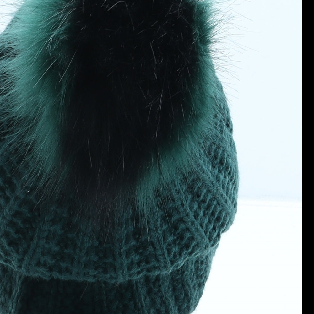 Primark Womens Green Acrylic Bobble Hat One Size