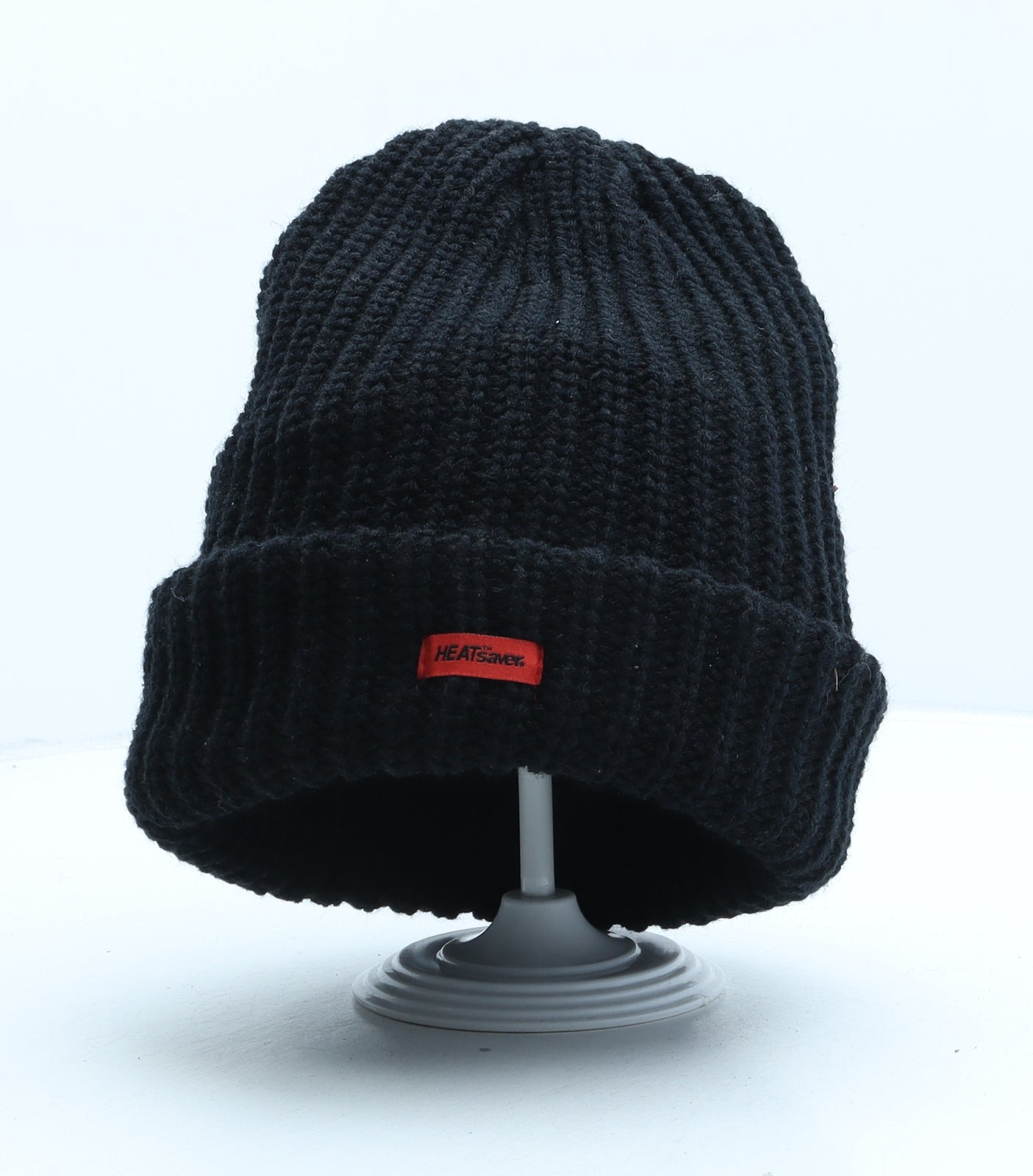 Heat Saver Mens Black Acrylic Beanie One Size