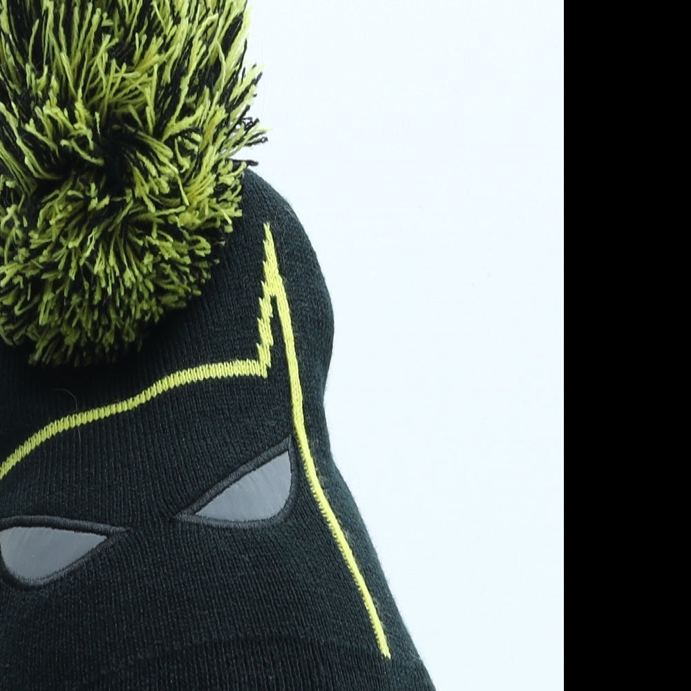 Batman Boys Black Acrylic Bobble Hat One Size