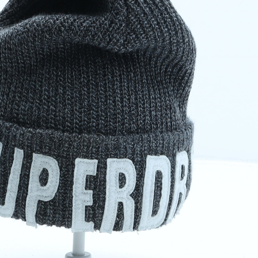Superdry Mens Grey Acrylic Beanie One Size