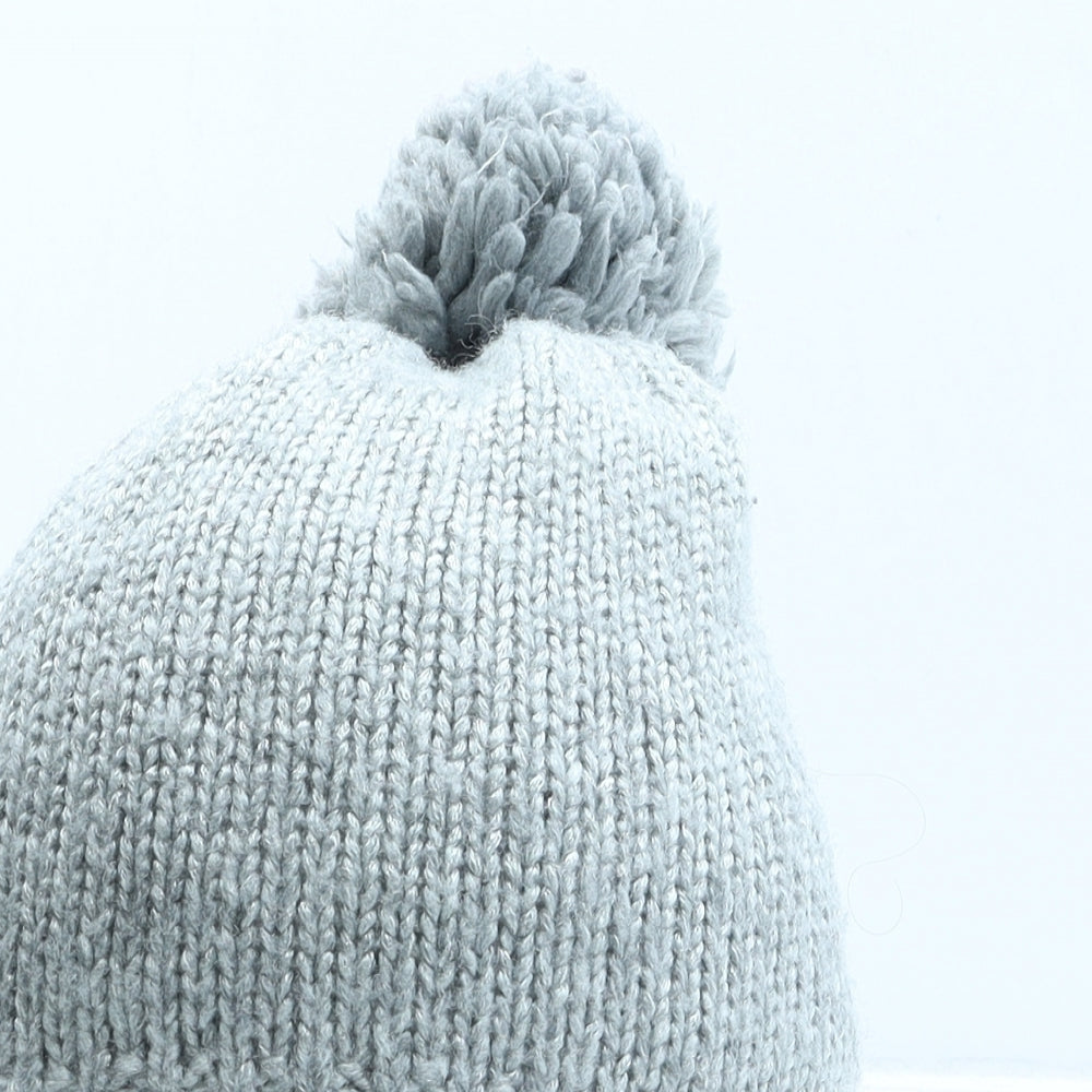 H&M Womens Grey Acrylic Bobble Hat One Size