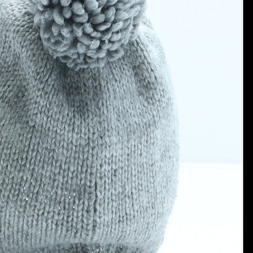 H&M Womens Grey Acrylic Bobble Hat One Size