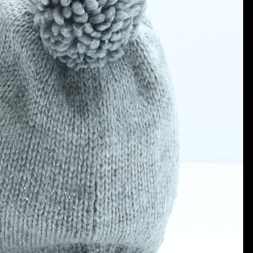H&M Womens Grey Acrylic Bobble Hat One Size