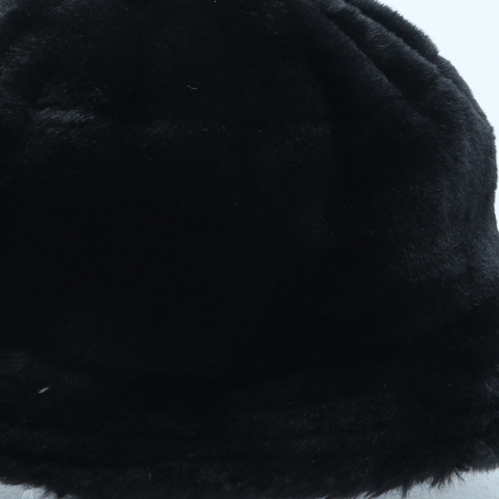 F&F Womens Black Polyester Bucket Hat One Size - Faux Fur