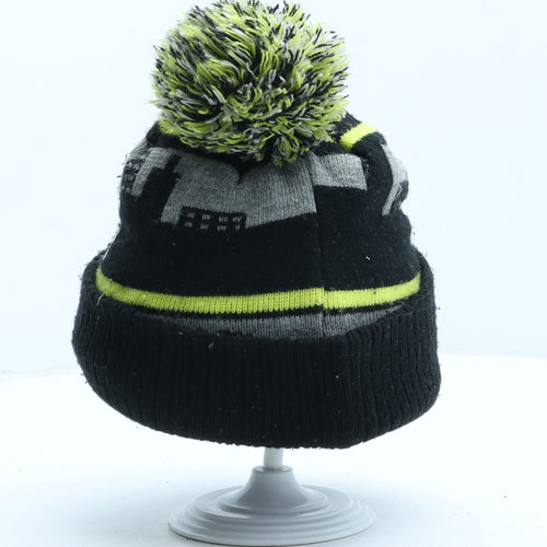 Primark Boys Black Acrylic Bobble Hat Size M