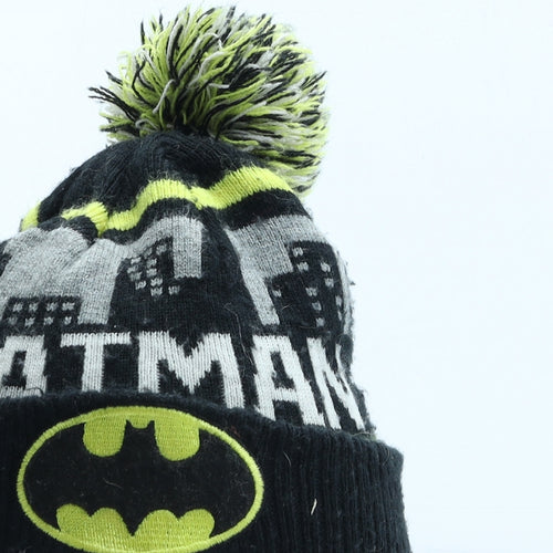 Primark Boys Black Acrylic Bobble Hat Size M