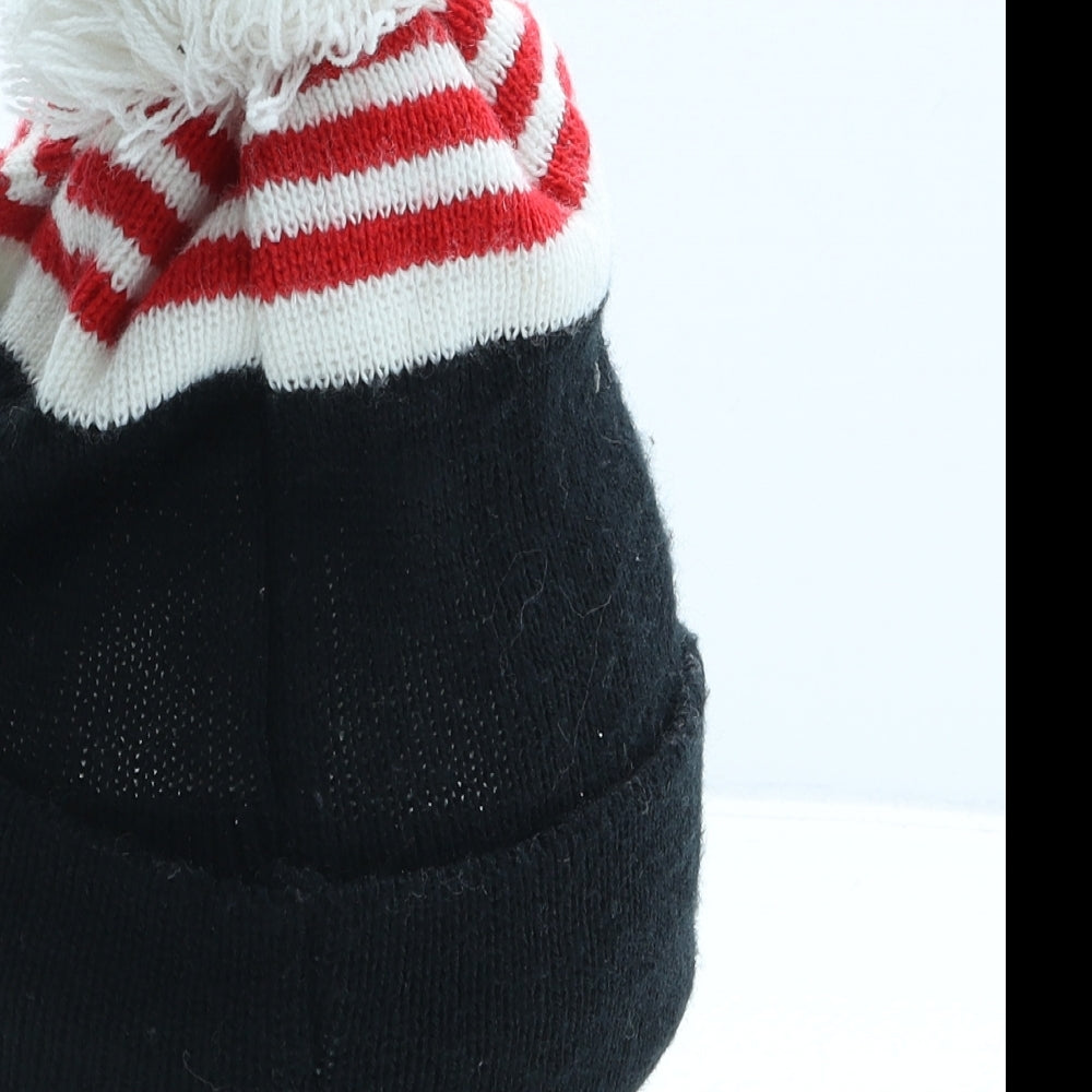 Jingle Bells Boys Black Acrylic Bobble Hat One Size - Penguin