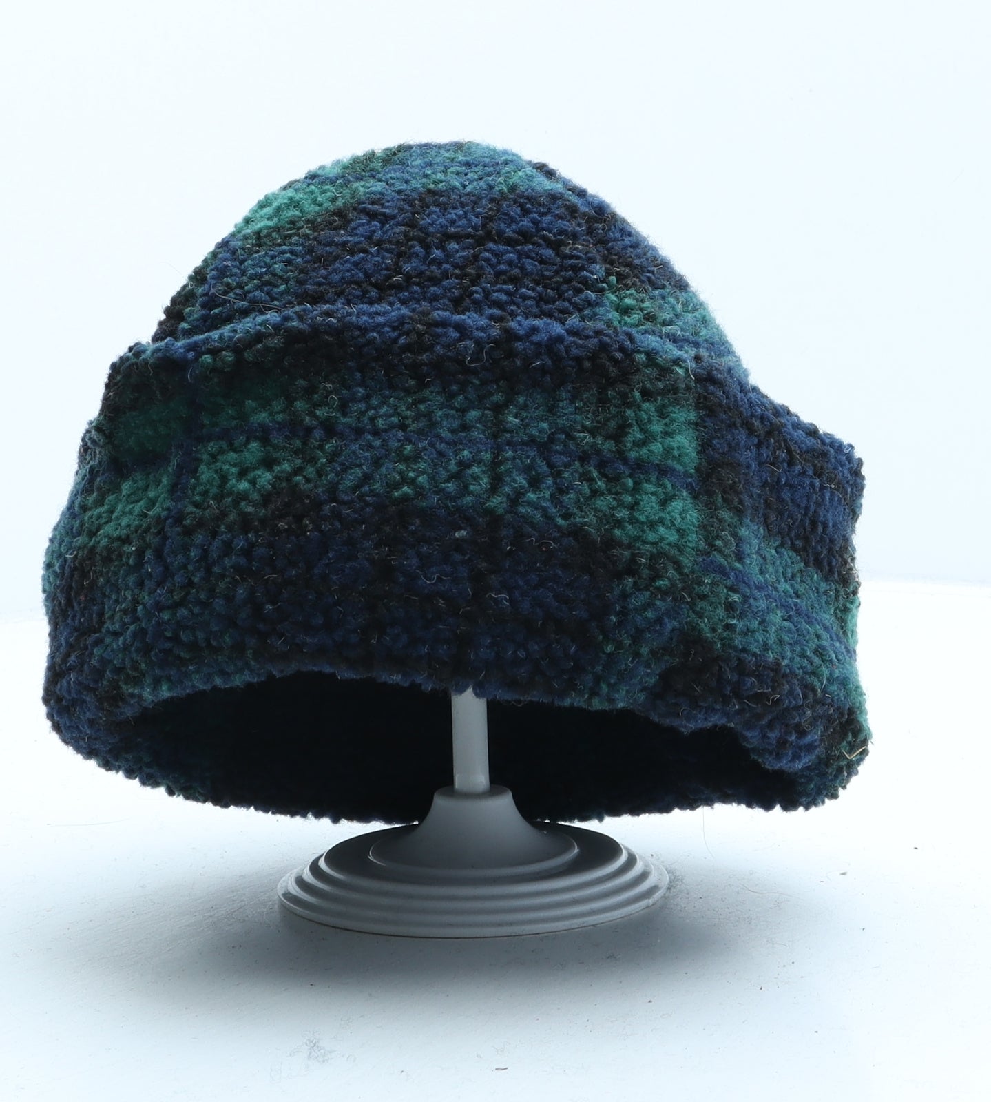 Preworn Womens Green Plaid Polyester Cloche One Size