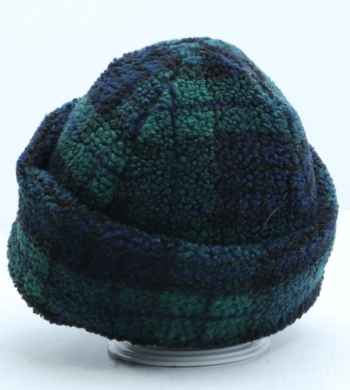 Preworn Womens Green Plaid Polyester Cloche One Size