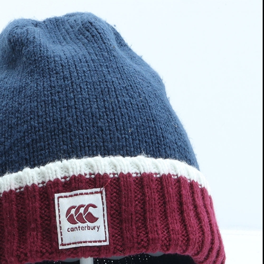 Marks and Spencer Mens Blue Acrylic Beanie One Size - Canterbury