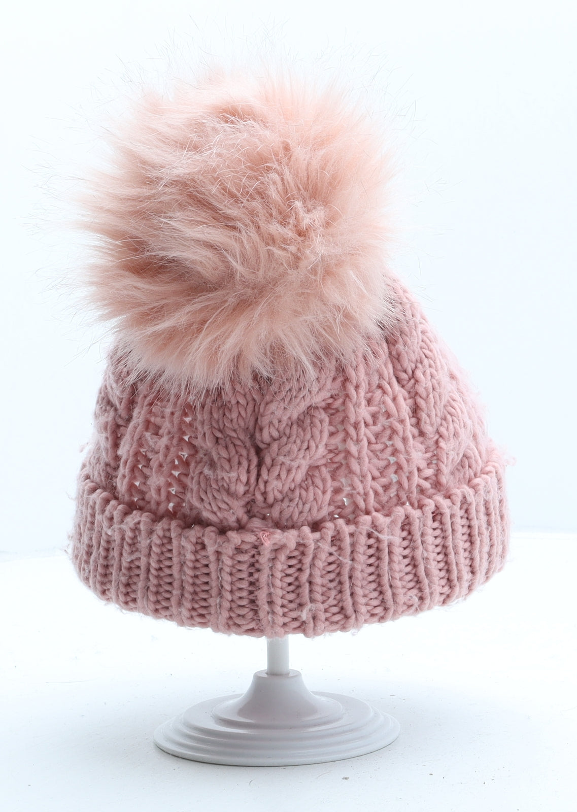 NEXT Girls Pink Acrylic Bobble Hat One Size