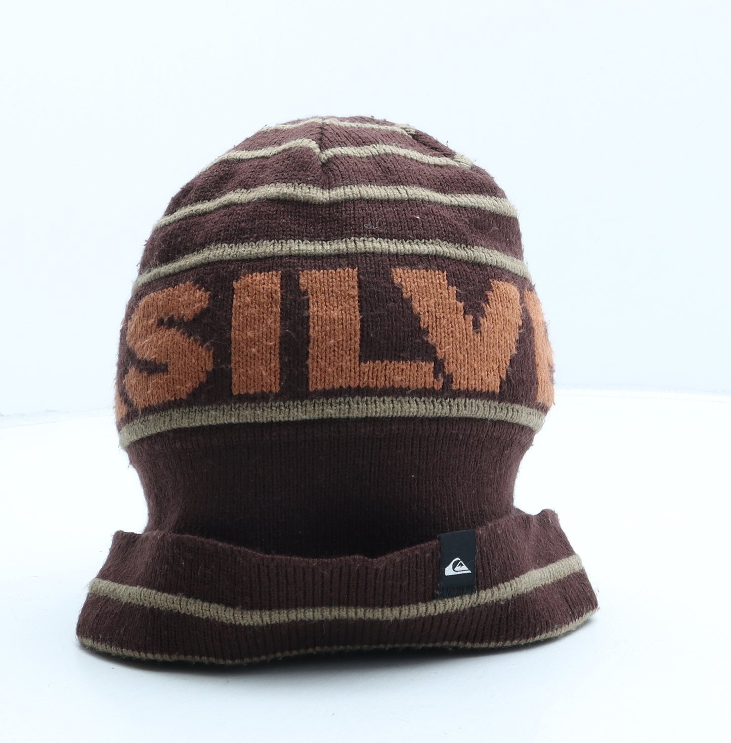 Quiksilver Mens Brown Striped Acrylic Beanie One Size